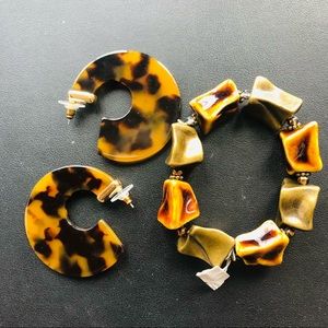 Tiger eye bracelet & earrings